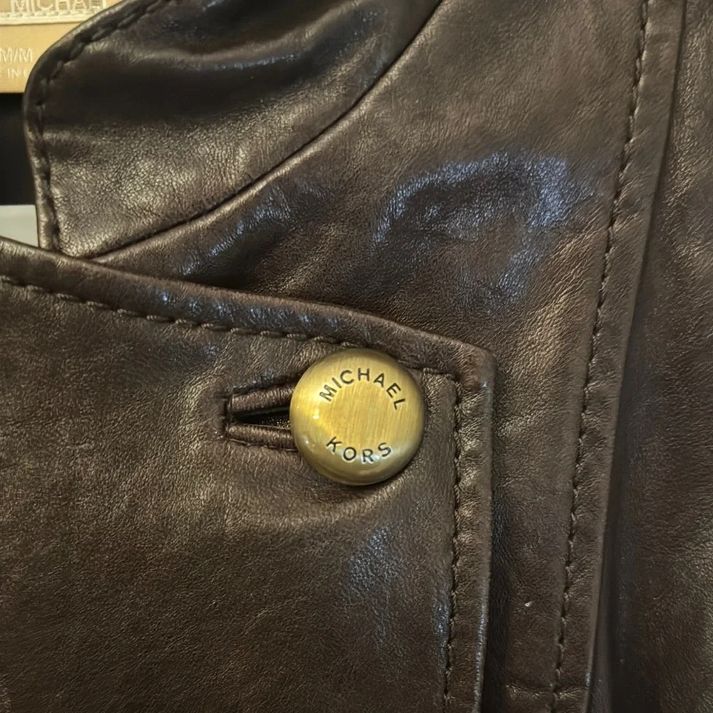 Michael Kors Vintage Brown Leather Vest - Picture 8 of 8